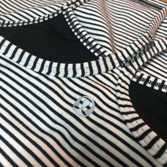 Lululemon Power Y Tank Mod Stripes Black White Size 4 - Picture 5 of 7
